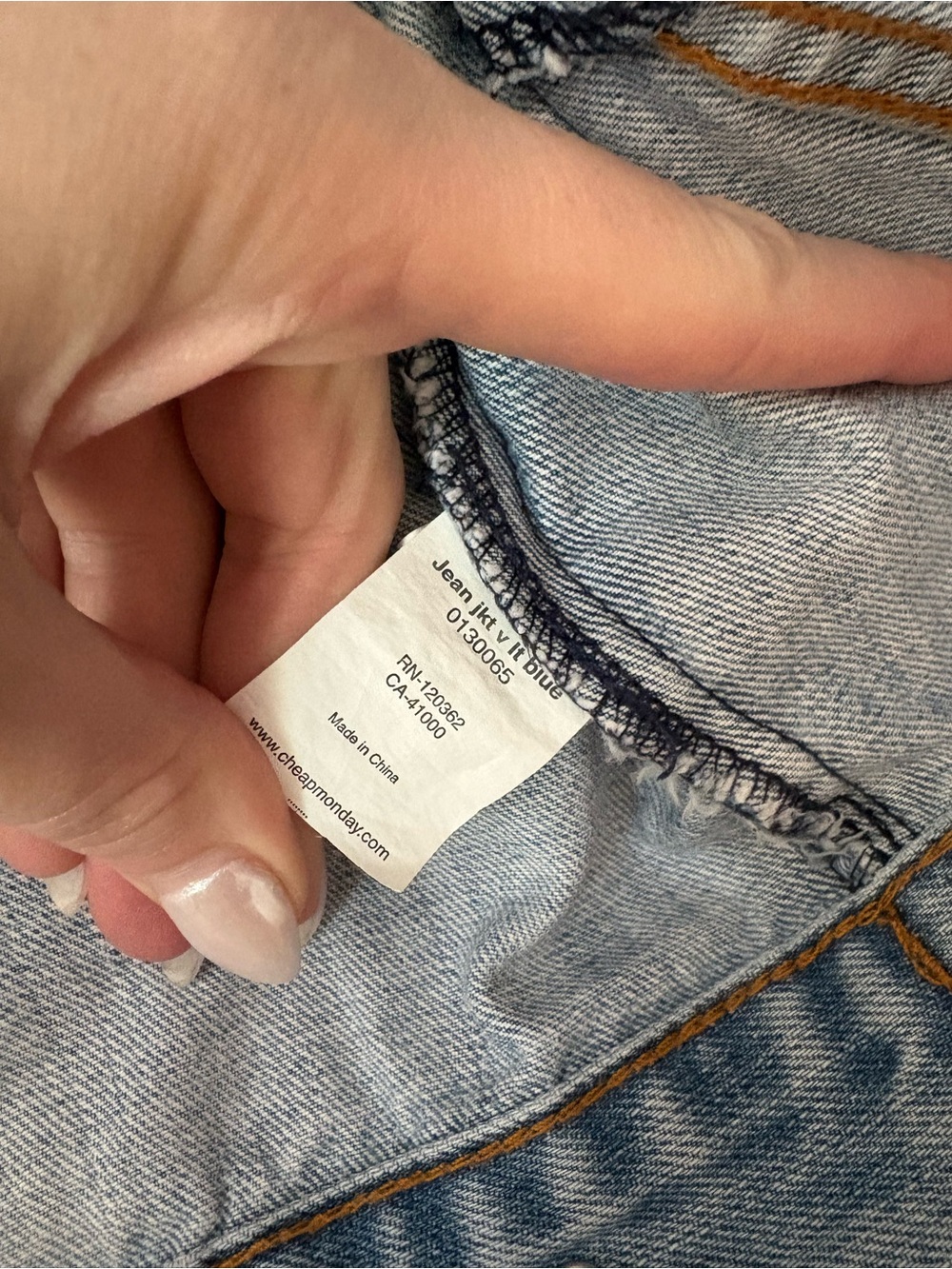 Cheap Monday Cropped Light Wash Denim Jacket Size Small - Picture 5 of 12